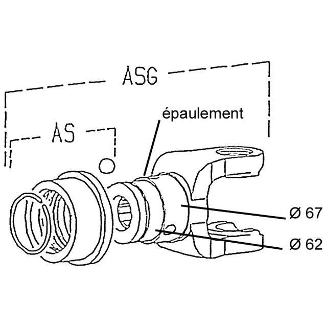Machoire Extremite 1"3/4 6C 42X104 Verrou A Billes ASG référence fournisseur WAL2684104